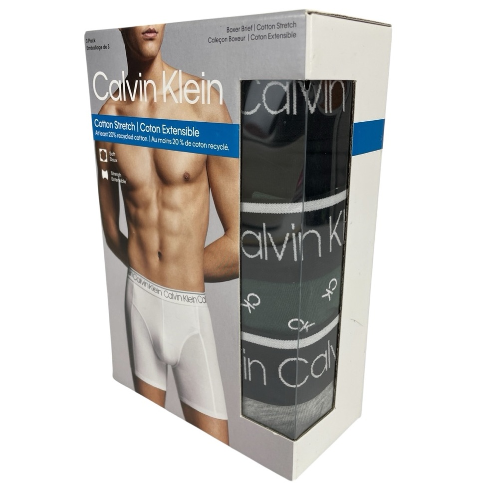 Calvin Klein Men's 3 Pack Cotton Stretch Boxer Briefs Size XL NWT